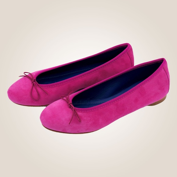 NIB NUR Italy Women’s Leather Suede Round Toe Ballet Flats Shoes IT 40 US 8.5 - Picture 1 of 3